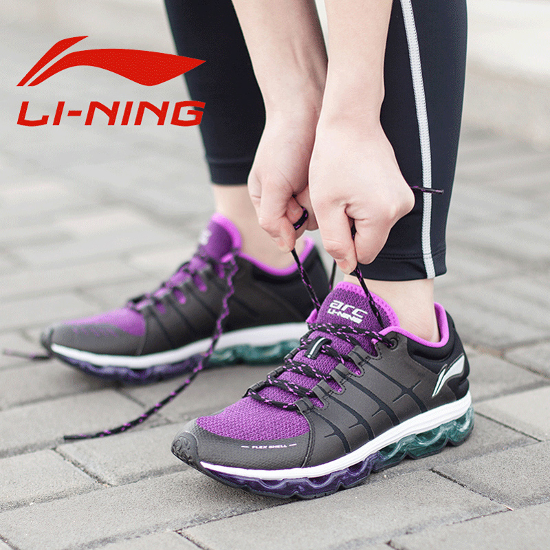 Li Ning Women's Shoes Air Cushioned Shoes 2018 Autumn New Arc Cushioning Full Length Air Cushioned Running Shoes Women's Breathable Sports Shoes