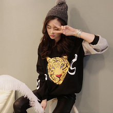 ins加绒秋天长袖卫衣女秋季hiphop上衣服新款韩版酷酷的女装帅气图片