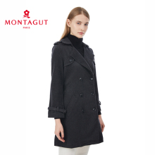Montagut/梦特娇毛呢大衣 羊毛保暖秋冬毛呢外套 女装秋冬中长款图片