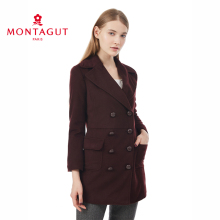 Montagut/梦特娇毛呢大衣 羊毛保暖秋冬 中长款女装翻领外套新款图片