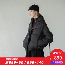 日着原创设计女装2018冬季 90%白鸭绒羽绒服女宽松休闲短款外套厚图片