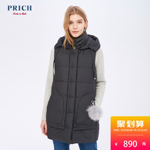 PRICH女装 冬季女士时尚优雅无袖羽绒服 马甲外套女 PRJD74T09M图片