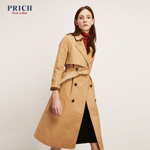 PRICH女装2018新款大气外套方领纯色时尚女士端庄风衣PRJT84901C图片