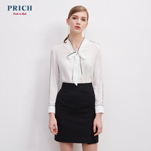PRICH女装 2018新款时尚优雅纯色上装韩版长袖衬衫 PRBA82315E图片