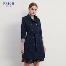 PRICH女装风衣女中长款韩版2018新款收腰修身外套大衣PRJT83801E图片