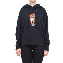 KENZO/高田贤三女士黑色棉质老虎印花连帽套头衫F852TO7894YG图片