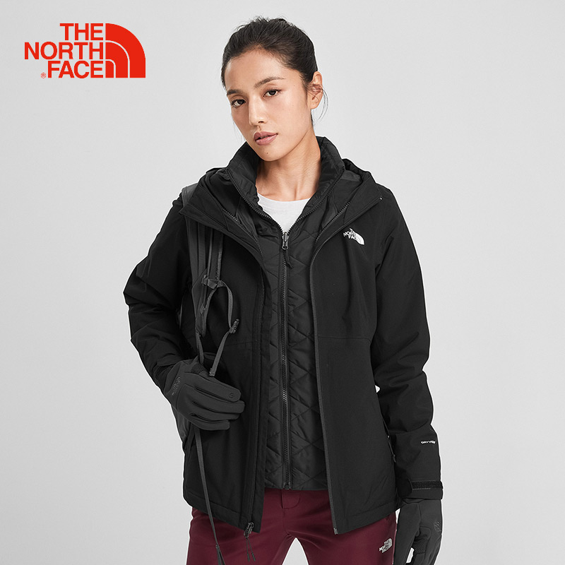 The NorthFace North Winter Suit Women's Autumn and Winter Outdoor Warmth 3-in-1 Coat Waterproof Charge Coat