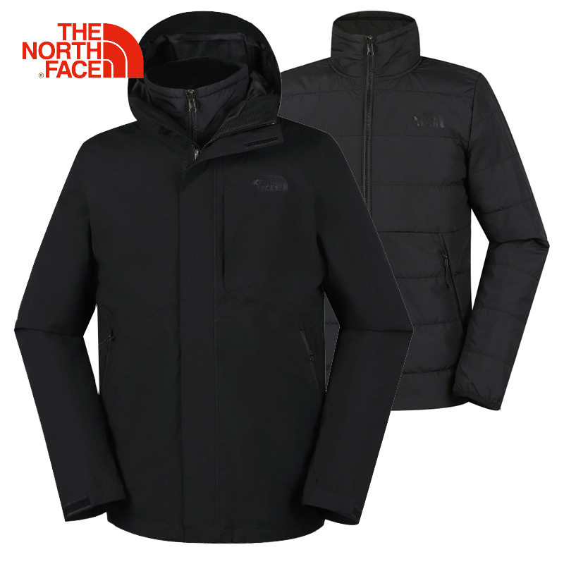 The NorthFace North official website flagship jacket men's autumn and winter outdoor detachable three in one submachine jacket