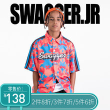 SwaggerJR 儿童男童短袖衬衫潮童2019新款夏装纯棉嘻哈童装中大童