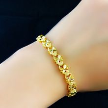 越南沙金手链女士四叶草 饰品沙金满天星手镯女潮流 久不掉色韩版