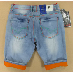 牛仔中裤七分裤男4色水洗彩色卷脚纯棉sw包邮*S17/258B-9