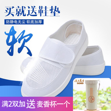 蓝色白色网面鞋 加厚软底男女通用工厂车间透气工作鞋 无尘防静电鞋