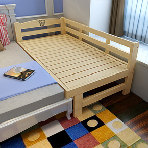 实木儿童床拼接床带护栏小孩床公主单人床板加宽床宝宝小床婴儿床