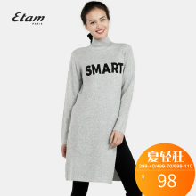 艾格 Etam  新款时尚修身潮流字母高领修身针织连衣裙K297图片