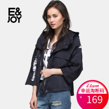 艾格 E＆joy 夏季字母印花连帽收腰外套女S385图片