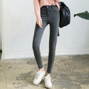 高腰高弹力小脚牛仔裤女