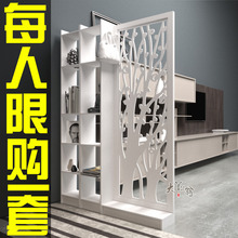 屏风隔断玄关柜时尚客厅镂空简约现代隔断柜白色折屏双面门厅欧式