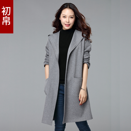 大码女装胖mm秋装2018新款韩版薄款中长款宽松卫衣开衫风衣女外套商品大图