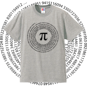 理工男科普数学常数Pi圆周率100位数字纯棉染印短袖T恤半袖包邮