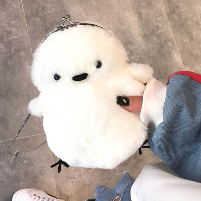 毛绒新款可爱小鸡包包迷你卡通童趣斜挎包秋冬款原宿女生包零钱包