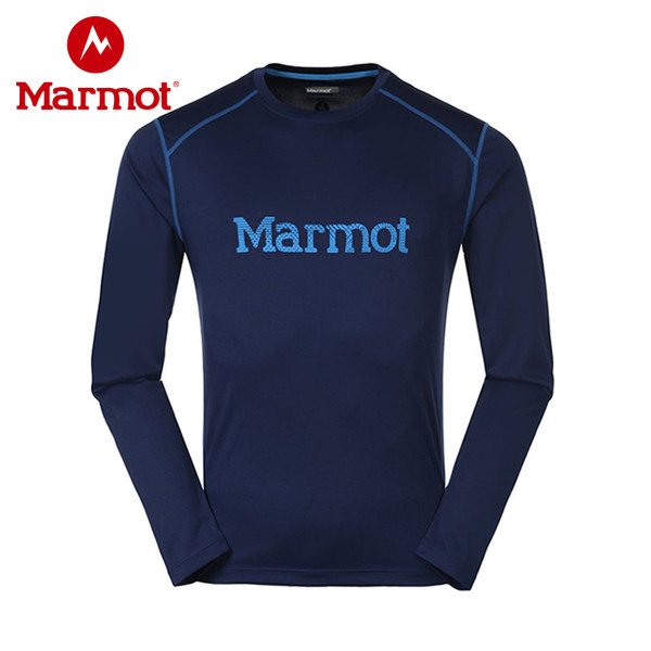 marmot/土拨鼠新款男户外排汗透气速干休闲T恤长袖圆领 54310