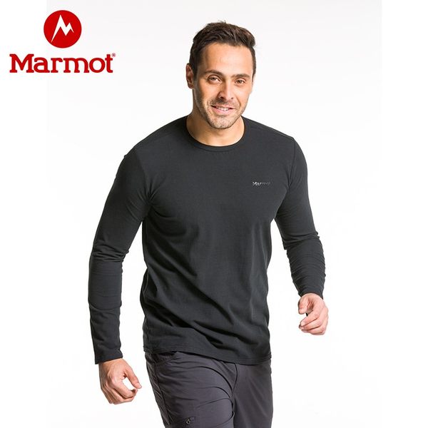 marmot/土拨鼠春夏新款户外男女柔软舒适弹性长袖棉薄款T恤