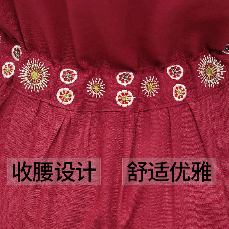 连衣裙中长款亚麻棉女2018新款女装潮女人夏