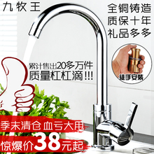 九牧王厨房水龙头冷热厨房龙头全铜304不锈钢洗菜盆水龙头可旋转