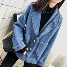 秋季仿貂绒短外套女韩版2018新款潮宽松百搭秋天上衣时尚休闲女装图片