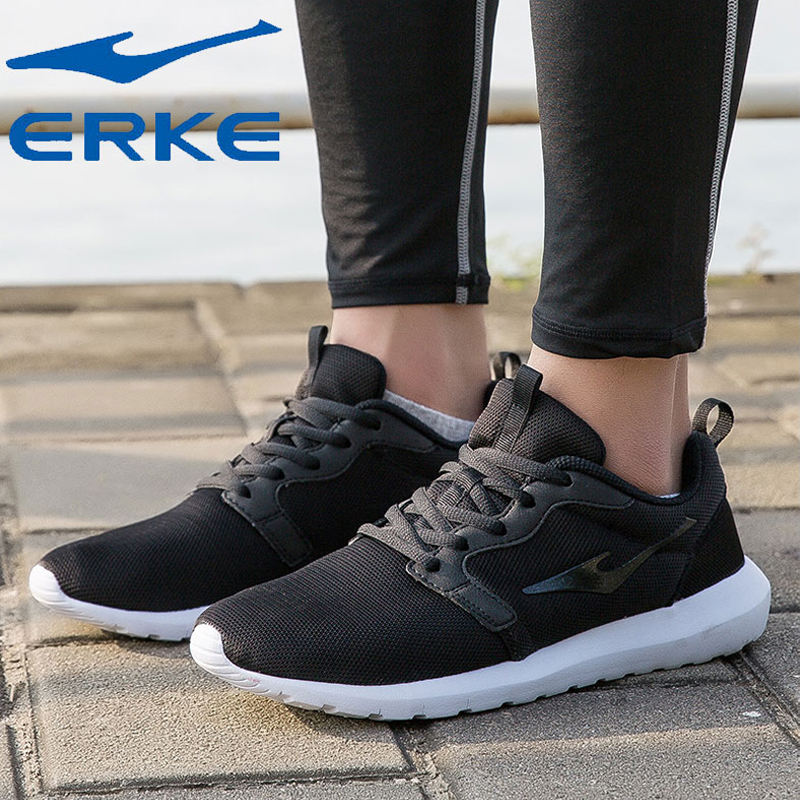 ERKE Sports Shoes Men's Autumn New Official Genuine Men's Shoes Breathable Leisure Student Light Running Shoes Men