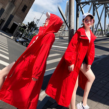 风衣女中长款韩版秋2018新款女装大红色大码过膝宽松chic大衣外套图片