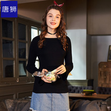 唐狮旗舰店2018秋装新款毛衣女甜美喇叭袖打底衫针织内搭毛衫图片