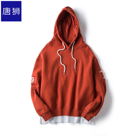 唐狮旗舰店2018冬装新款卫衣女宽松潮流假两件加绒连帽上衣潮商品大图