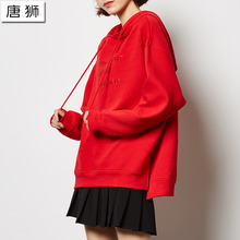 唐狮2018秋装新款韩版学生宽松bf潮长袖卫衣女连帽套头拉绳外套图片