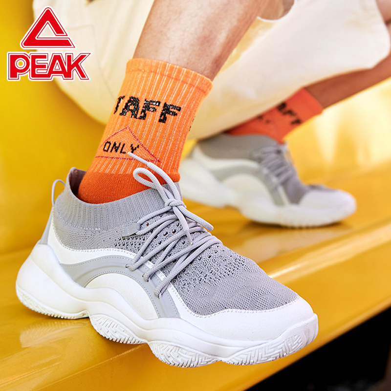 PEAK Casual Shoes for Men 2019 Summer New One Step Cultural Basketball Shoes Lightweight, Breathable, and Durable Sports Shoes for Men