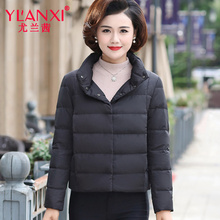 妈妈羽绒服女短款2018新品40岁50韩版中老年女装时尚气质棉服外套图片