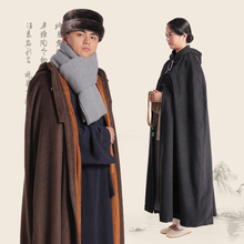 尚远毛绒僧人打坐披风/僧服双层加厚禅修披风/居士服僧服冬