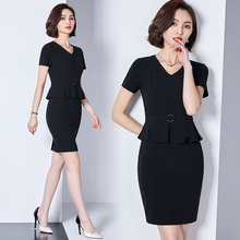 职业装女装套装连衣裙短袖ol女士正装美容院工作服2018时尚工装夏图片