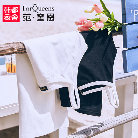 范奎恩韩版大码女装胖MM短袖2018夏装新款微胖背心女打底显瘦吊带商品大图
