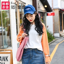 范奎恩韩版大码女装胖mm2018秋装新款宽松显瘦胖妹妹遮肚上衣t恤图片