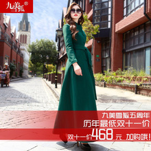 2018新款女装深秋冬季到脚踝过膝超长中长款呢子羊毛呢厚外套大衣图片