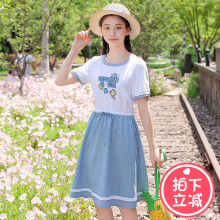 西子小荷裙子春季2018新款女连衣裙学生小清新韩版显瘦少女夏装图片