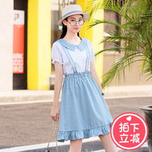 西子小荷少女连衣裙小清新2018夏新款韩版显瘦中学生洋气a字裙女图片