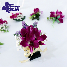 商务活动会议洋兰花胸花仿真满天星庆典开业剪彩礼仪逼真贵宾襟花