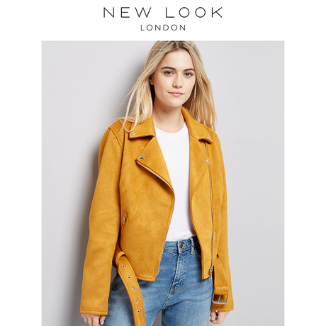 NEW LOOK新款女装时尚翻领斜拉链机车夹克外套|5320391商品大图