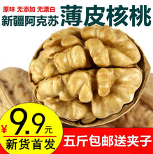 新货薄皮核桃5斤装 核桃坚果孕妇零食大核桃2500g 包邮 新疆特产散装