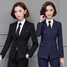 西装外套女职业女装2018新款秋冬韩版休闲黑色正装条纹小西服上衣图片