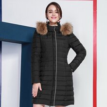 秋水伊人冬装新品女装貉子毛领修身保暖羽绒服外套上衣F547图片