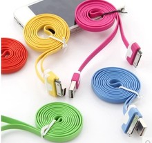 适用苹果彩色面条数据线iphone3/4/4s iPad2/3 iphone4 数据线