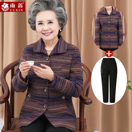 中老年人女装秋装外套薄款妈妈装春秋季衣服上衣奶奶装60-70-80岁商品大图